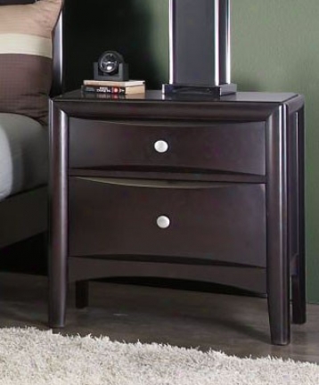 Nightstand With Storage Drawers In Mahogany Finish