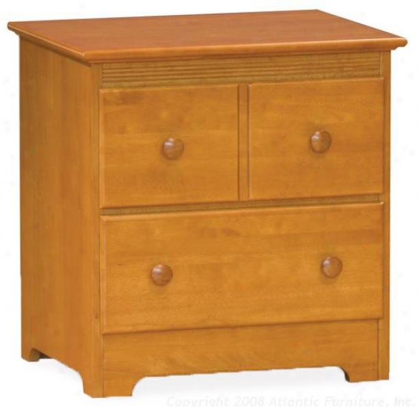 Nightstand With Storage Drawers Windsoor Style Caramel Latte Finish