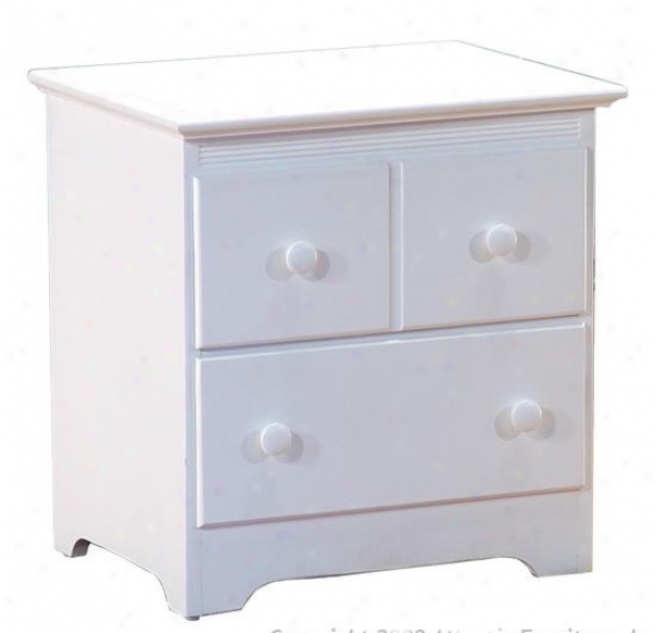 Nightstand With Storage Drawers Windsor Style White Finish