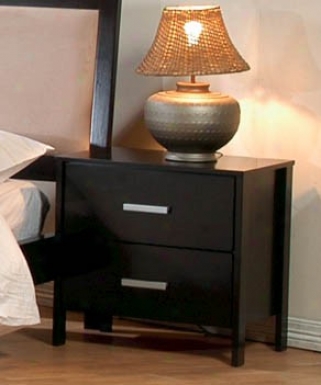 Nightstand With Straight Legs In Cappuccino Finish