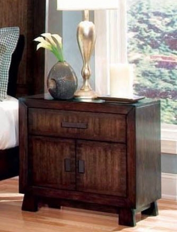 Nightstand With Taper Feet In Rich Brown Finish