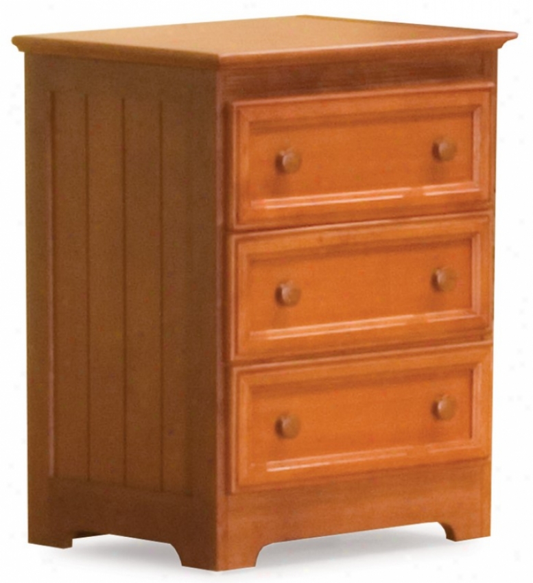 Nightstand With Three Storage Drawers Caramel Latte Finish