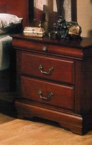 Nightstand With Traditional Style Design In Brown Cherry Finish