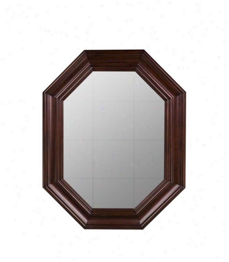 Octagpnal Wall Mirror Traditional Style In Lincolnn Park Cherry Finish