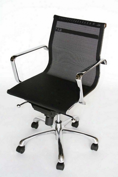 Office Chair In Chromed Frame And Meh Seat