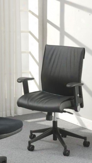 Office Computer Swivel Secretary Arm Chair - Black