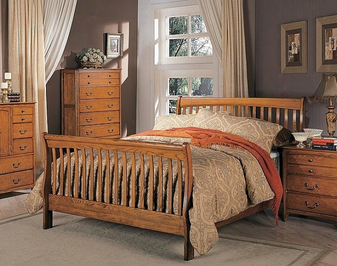 Olivia Bedroom Hardwood Oak Finish Eastern King Sizing Bed