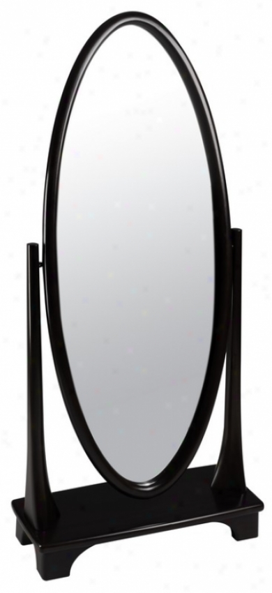 Oval Floor Cheval Mirror nI Tobacco Finish