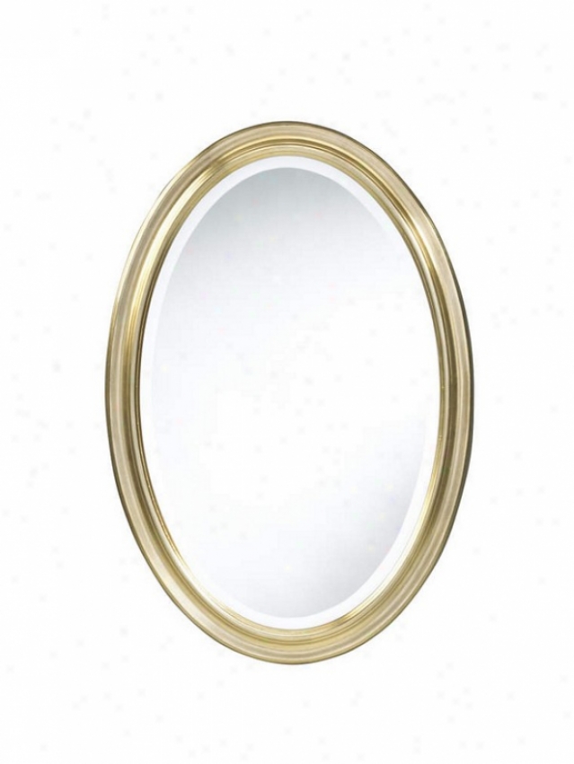 Oval Wa1l Mirror Contemporary Style In Antique Gole Finish