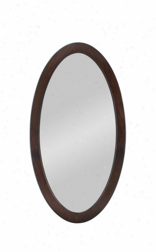 Oval Wall Mirror Contemporary Style In Moxha Finish