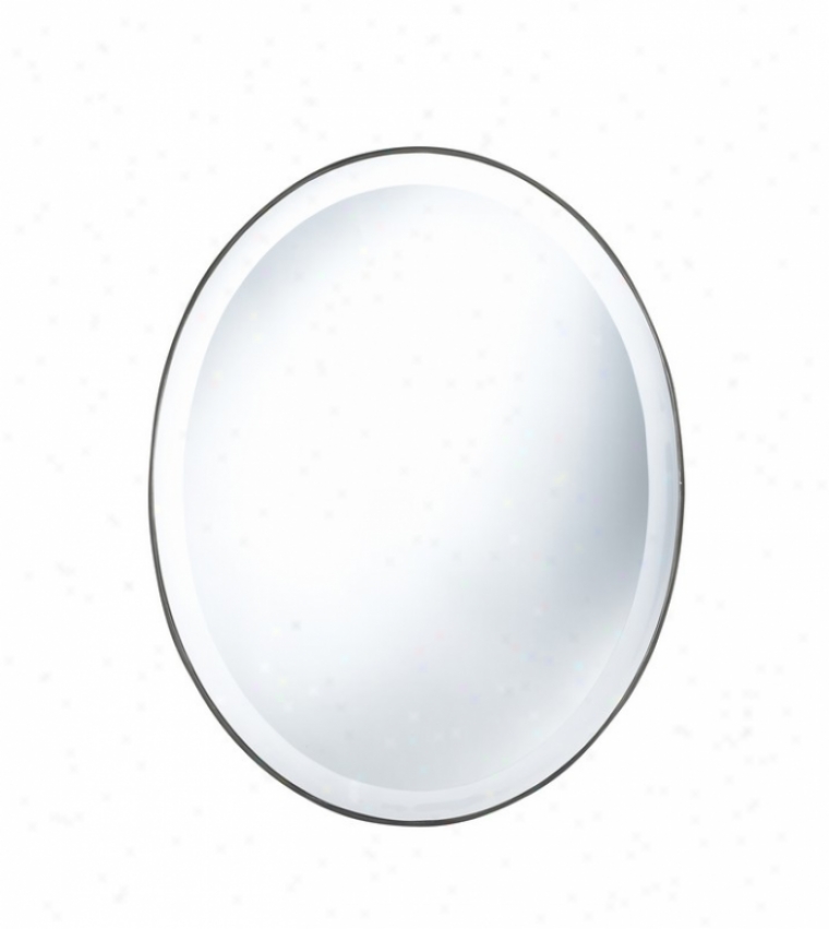 Oval Wall Reflector With Slender Mirror Form In Silver Finish