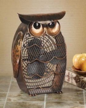 Owl Metal Decorative Figurine Table Fan