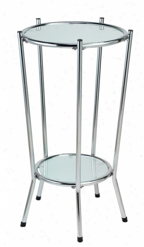 Pedestal Table - Cosmopolitan Chrome Finish With Frosted Glass