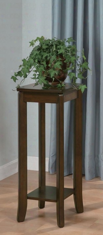 Plant Stand In Walnut Finish