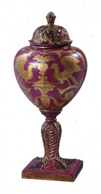 Porcelain Jar In Heart And Fishbone Shaped - Eagle