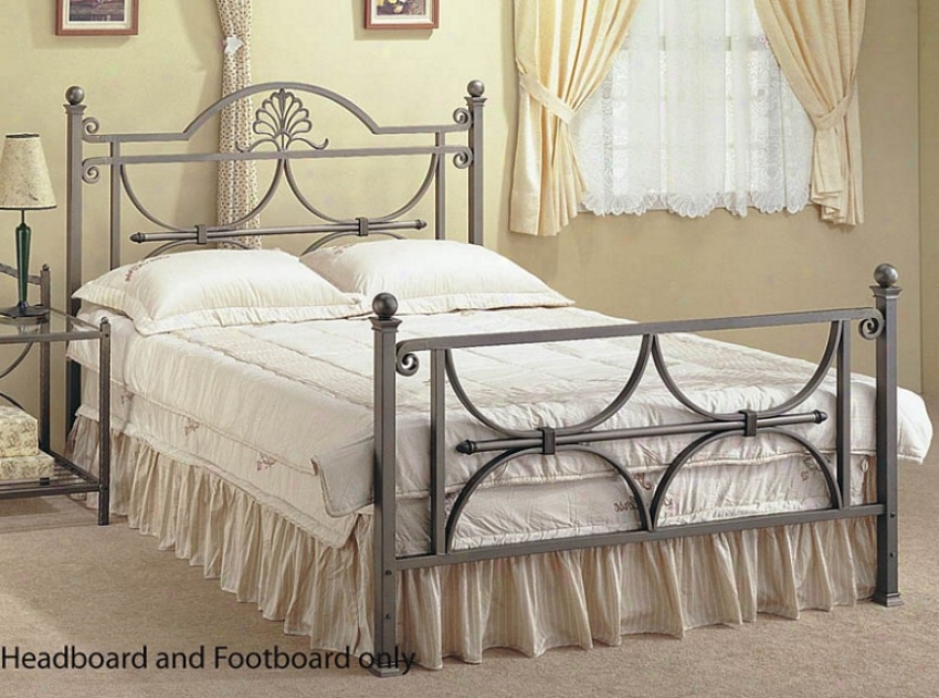 Queen Size Bed Heeadboard And Footboard - Silver Finish