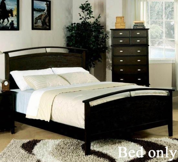 Queen Size Bed In Black Finish