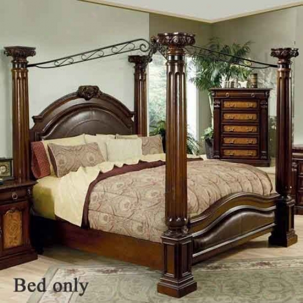 Queen Size Bed In Chestnut Finish