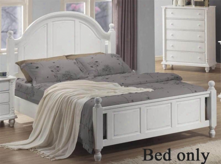 Queen Size Bed In White Finish