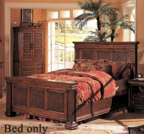 Queen Size Bed Old West Style In Cherry Finish