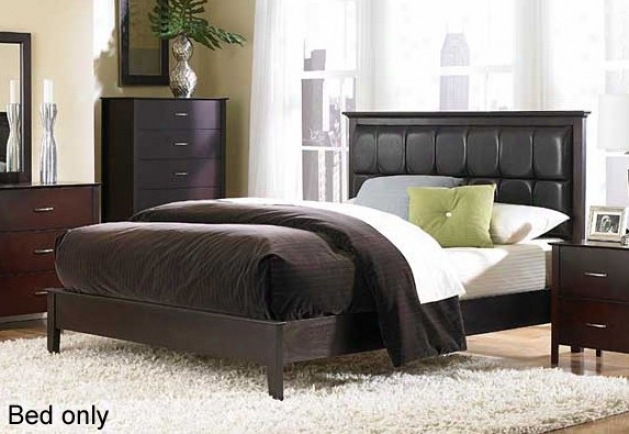 Queen Size Bed With Channel Tufted Hwadboard In Medlot