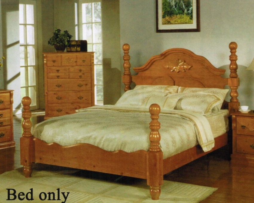 Queen Size Bed With Four Posts Ponderosa Pine Finish