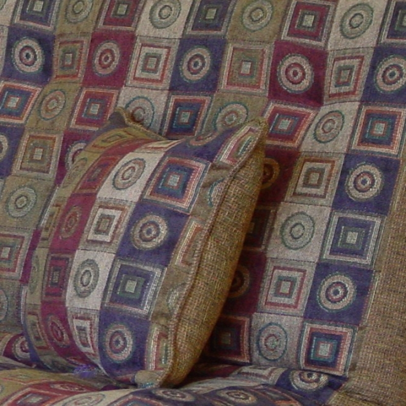 Queen Size Futon Cover And 2 Pillows Set In Geometric Pattern