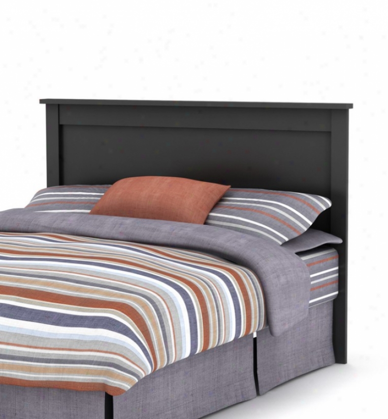 Queen Size Headboard Contemporary Style In Solid Black Finish