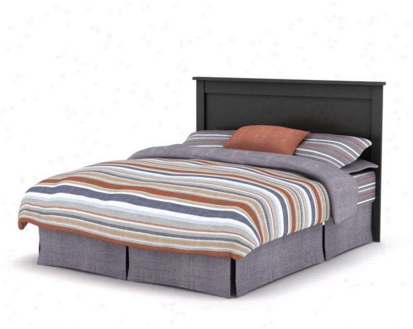 Queen Size Mates Bed With Headboard In Solid Black Finish