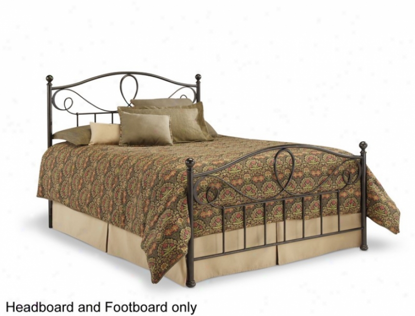 Queen Size Metal Headboard And Footboard - Sylvania Transitional Style In French Roast Perfect