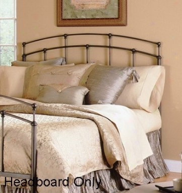 Queen Size Metal Headboard - Fenton Transitional Design In Black Walnut Polishing