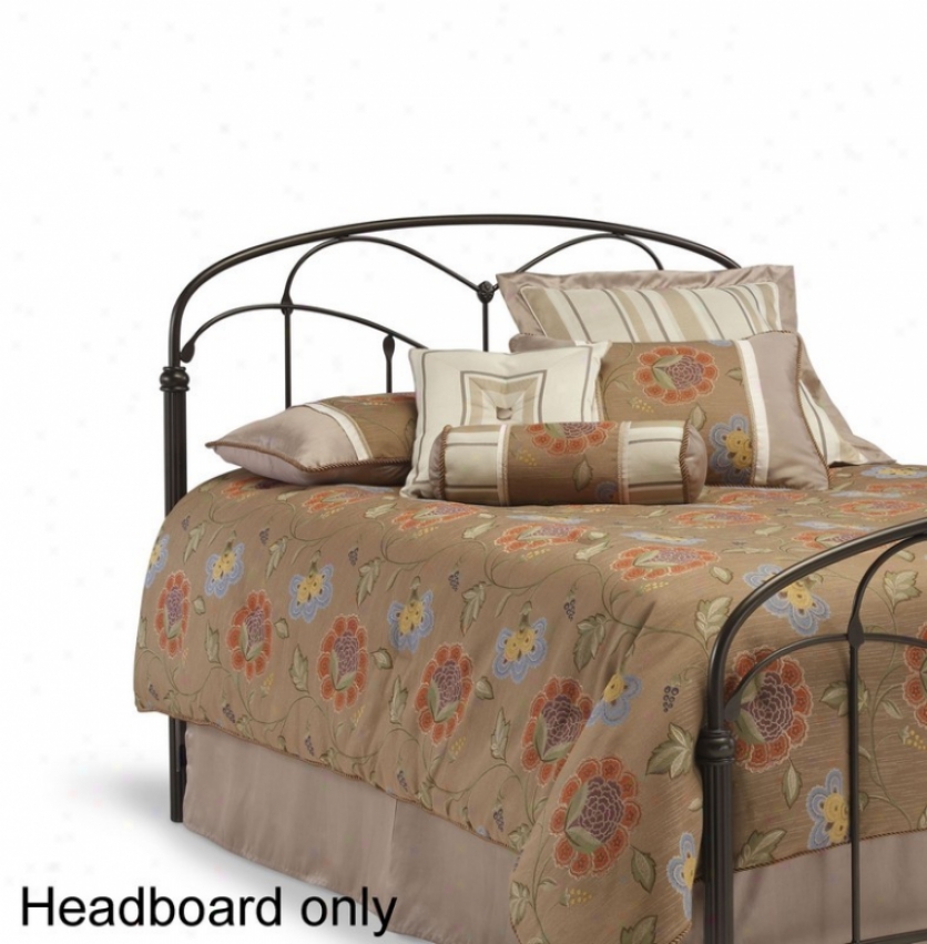 Queen Size Metal Headboard - Pomona Transitional Style In Hazelnut End