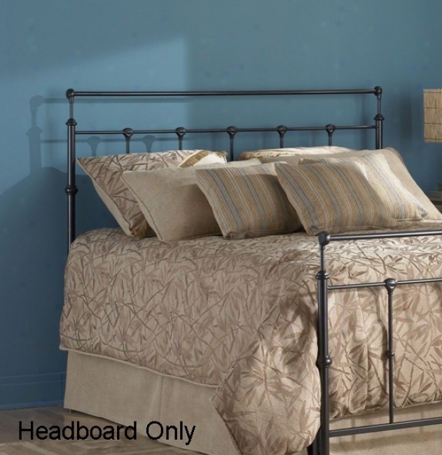 Queen Size Metal Headboard - Winslow Transitional Design In Mahogany Gold Finish