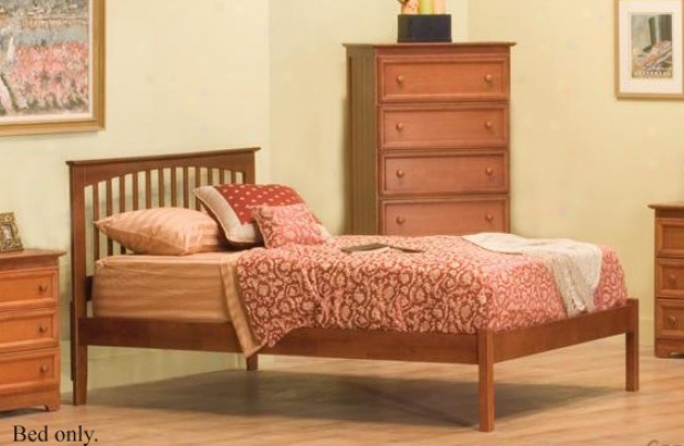 Queen Size Platform Bed With Open Footrail Cafamel Latte Finish