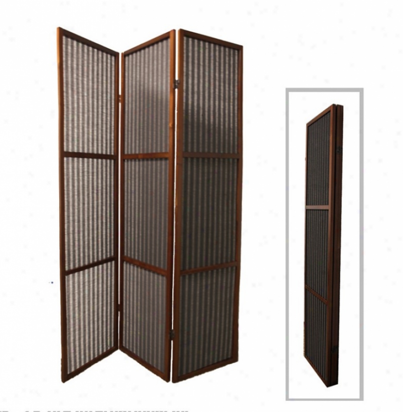 Rattan Room Divider Panel Screen In Walnut Finish