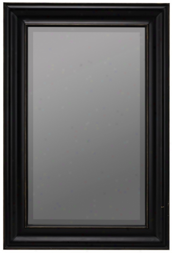 Rectangular Beveled Mirror With Gold Lining In Blaack Accomplish