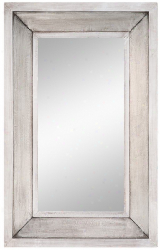 Rectangular Beveled Wall Mirror In Silver Finish