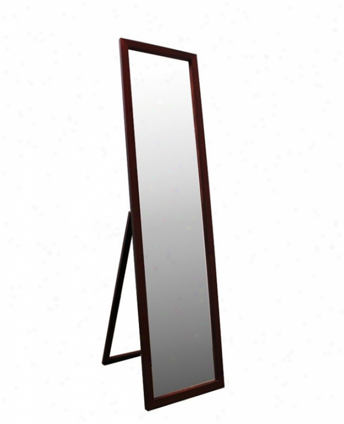 Rectangular Floor Mirror Simply Style Walnut Finish