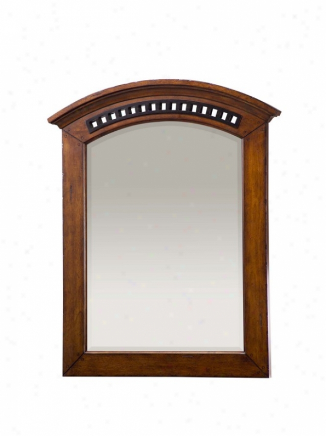 Rectangular Mirror With Arched Top In Dark Mission Finish