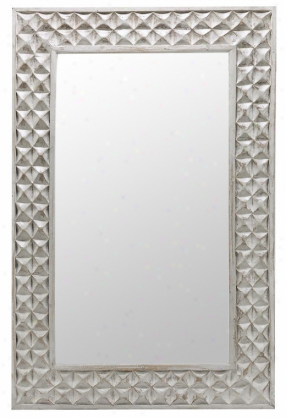 Rectangular Wall Mirror In Aged Gray Finish