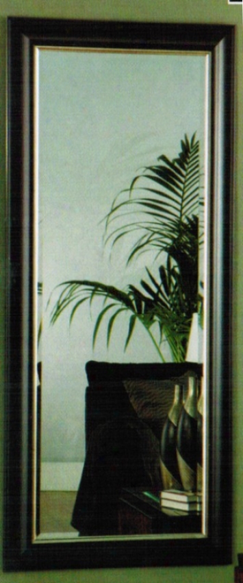 Rectangular Wall Mirror In Black And Silver Frame