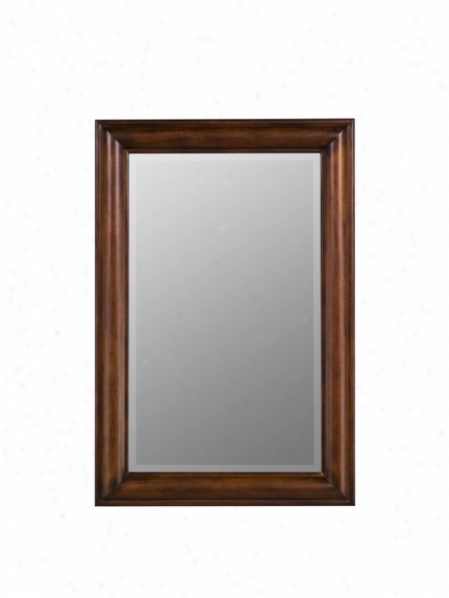 Rectangular Wall Mirror Transitional Style In Vineyard Finish