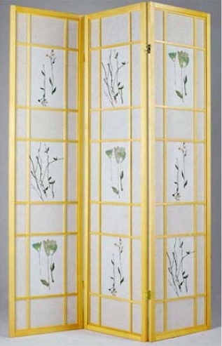 Room Divider Panel With Floral Print In Fool Finish