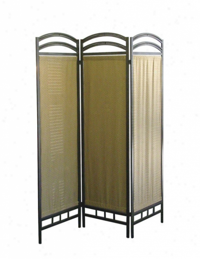 Room Divider Screen With Meal Frame In Pewter Finish