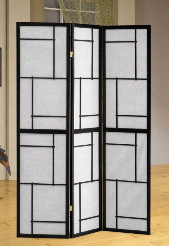 Place Screen Divider Contemporary Style In Black Finish