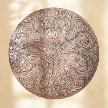 Round Tuscan Wall Dcor In Antique Copper Finish