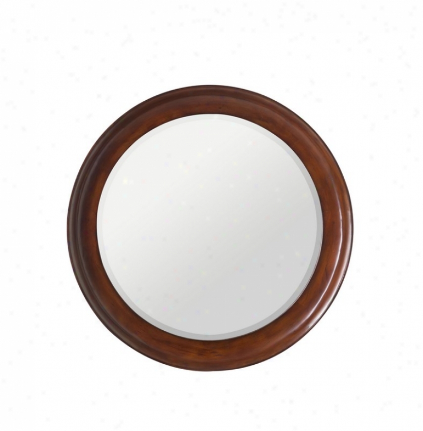 Round Wall Mirror Contemporary Style In Vineyard Finish