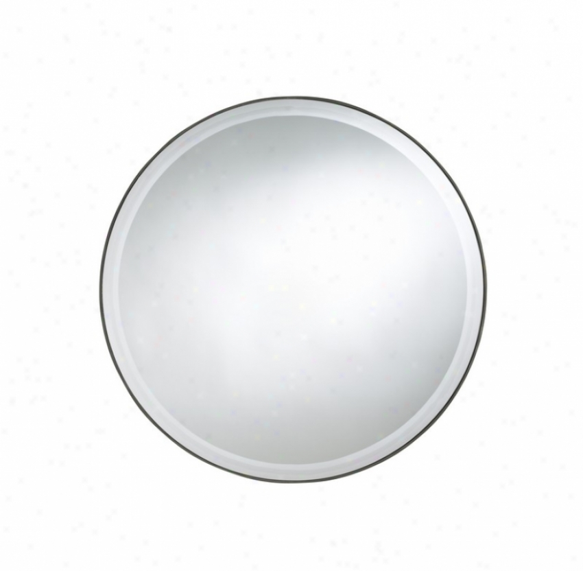 Round Wall Mirror With Sparse Mirror Frame In Silvery Finish