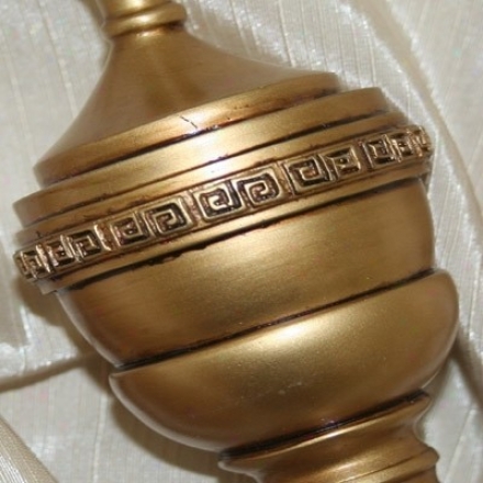 Royal Window Treatment Rod With Finial 48&quot To 84&quot In Antique Gold Finish