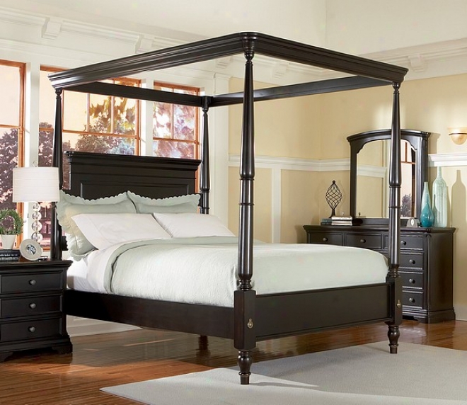 Sqhara Bedroom Assemblage Espresso Finish Queen Size Canopy Bed